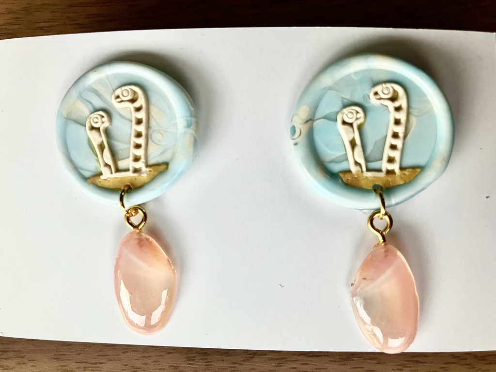 海を付けるピアス/チンアナゴのピアス