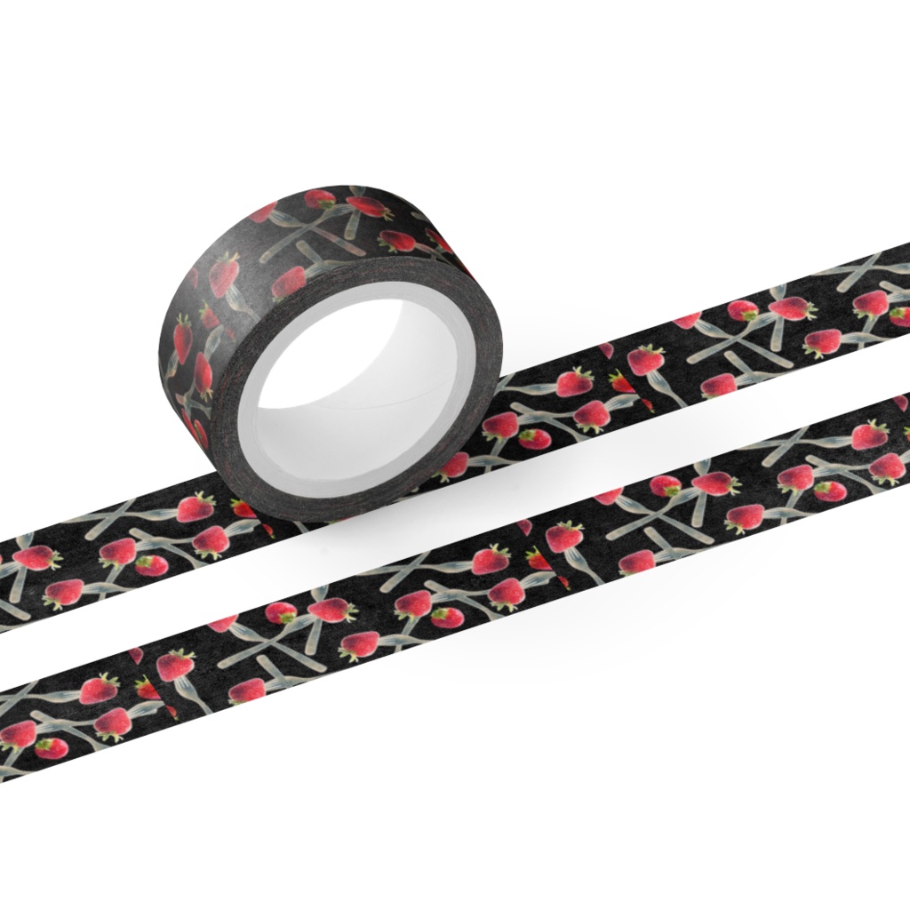 フォークで刺した苺マステ