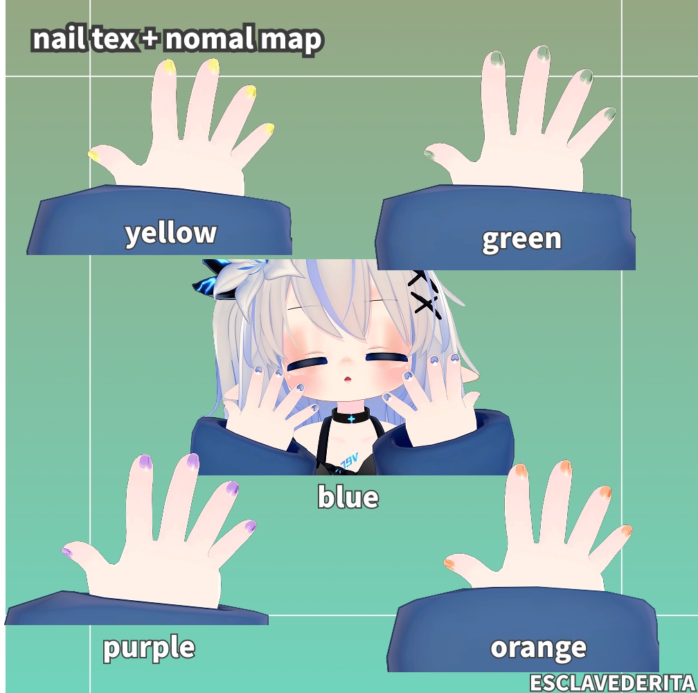 【エルシオンちゃん対応】ふんわりメイクセット+【ネイル/ボディテクスチャ】