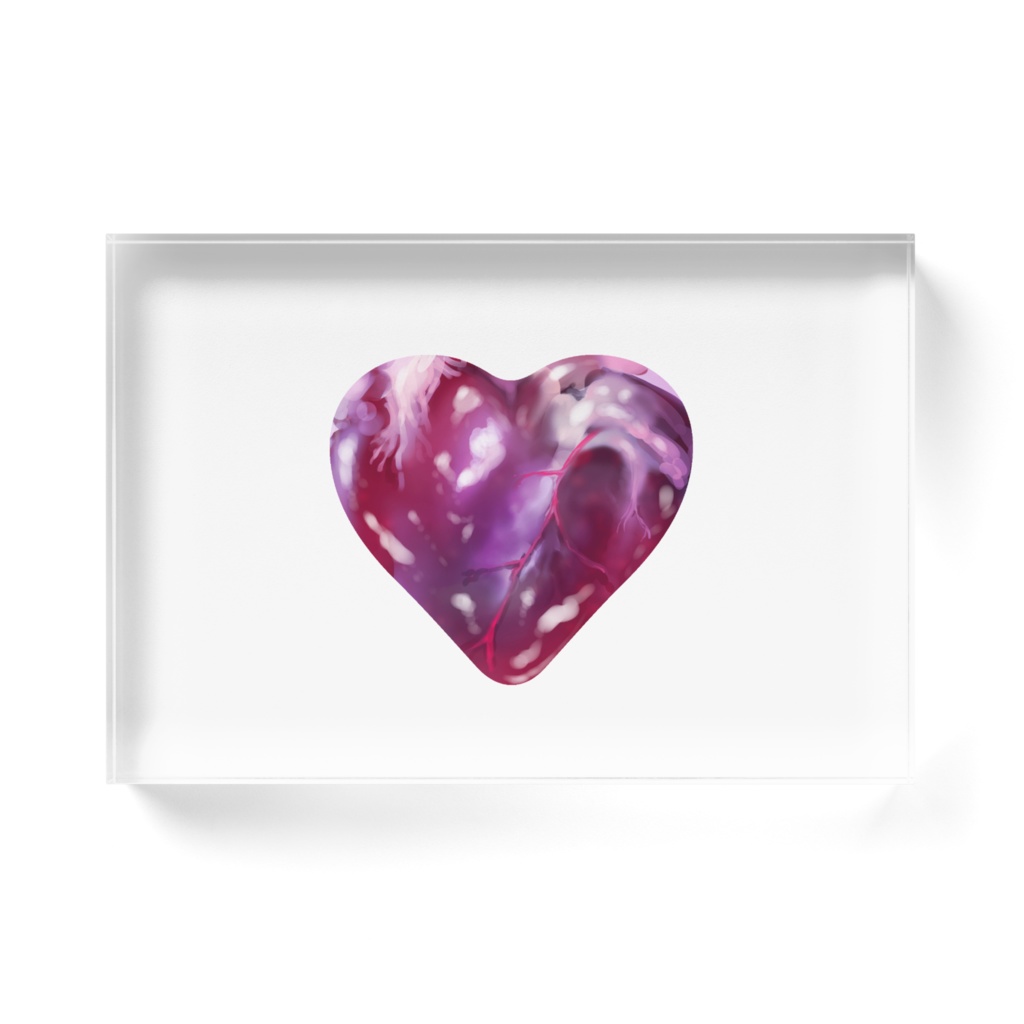 ハート 心臓 アクリルブロック インテリア