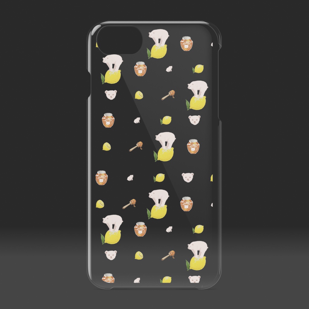 はちみつレモンとシロクマ クリアiPhoneケース スケルトン