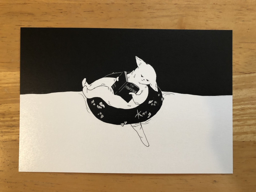 「Reading Cat」ポストカード