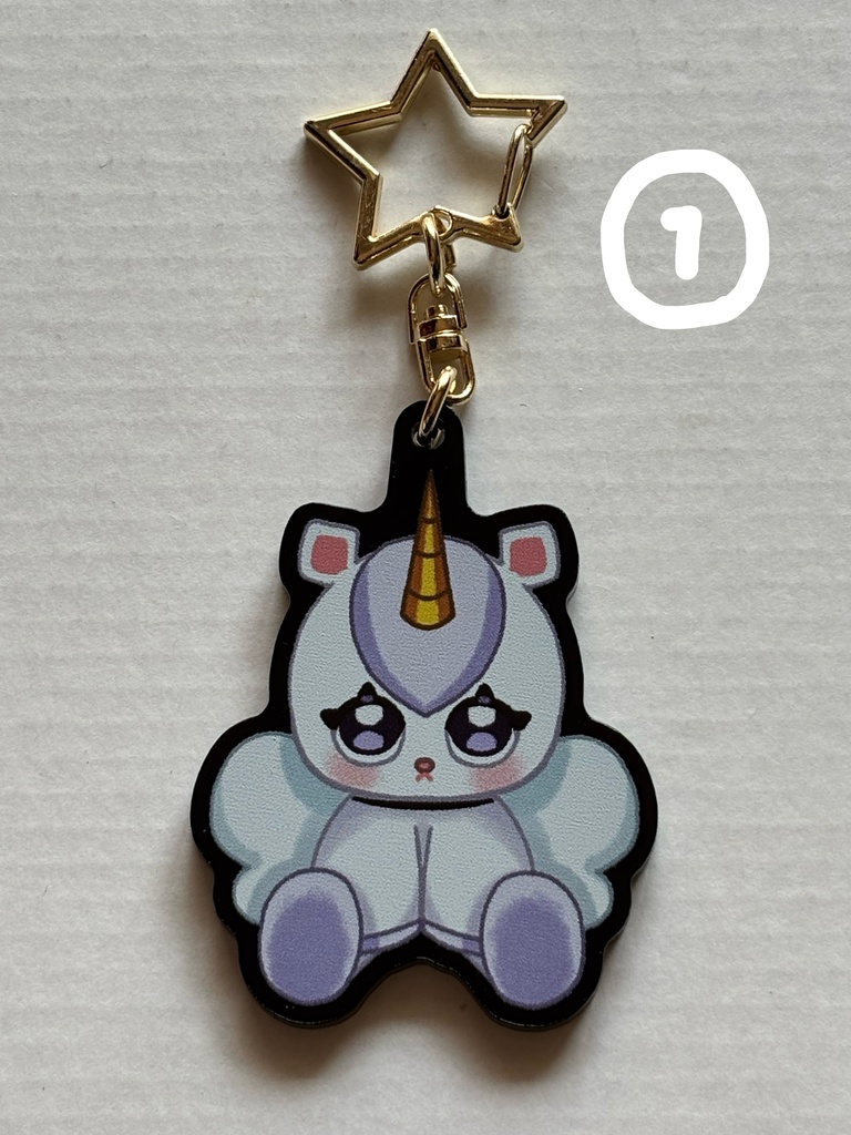 こーんちゃんのアクリルキーホルダー🦄💜