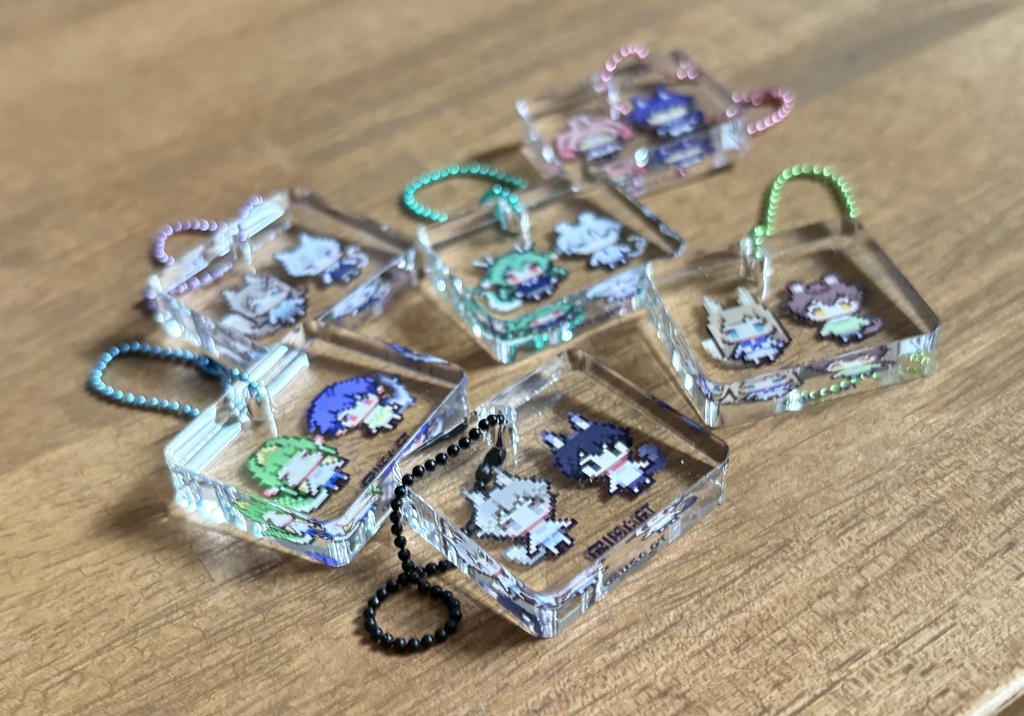 自立ミニアクリルブロック(ボールチェーン付)