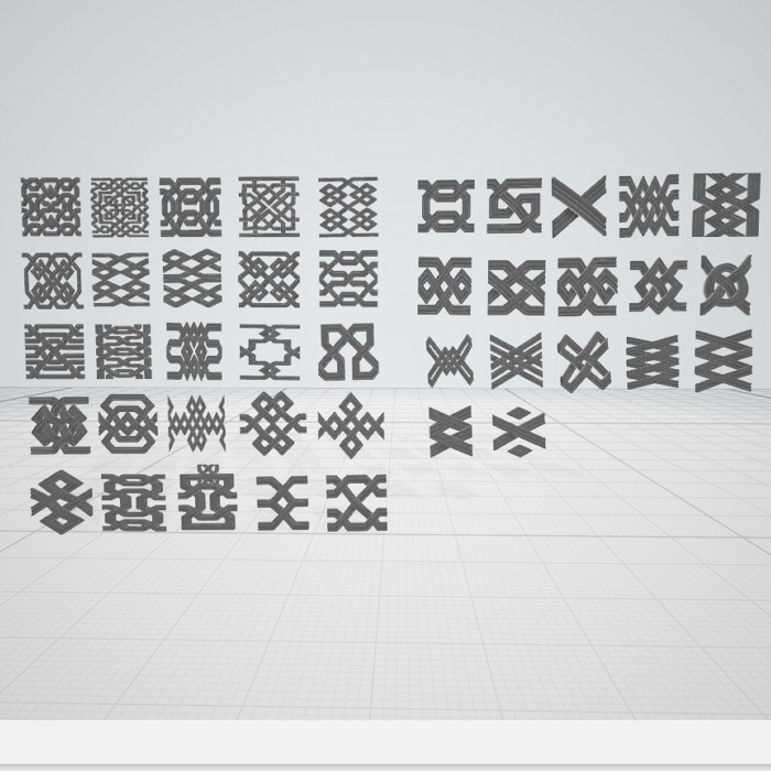 3d 装飾 模様 obj 42個 まとめ セット blender