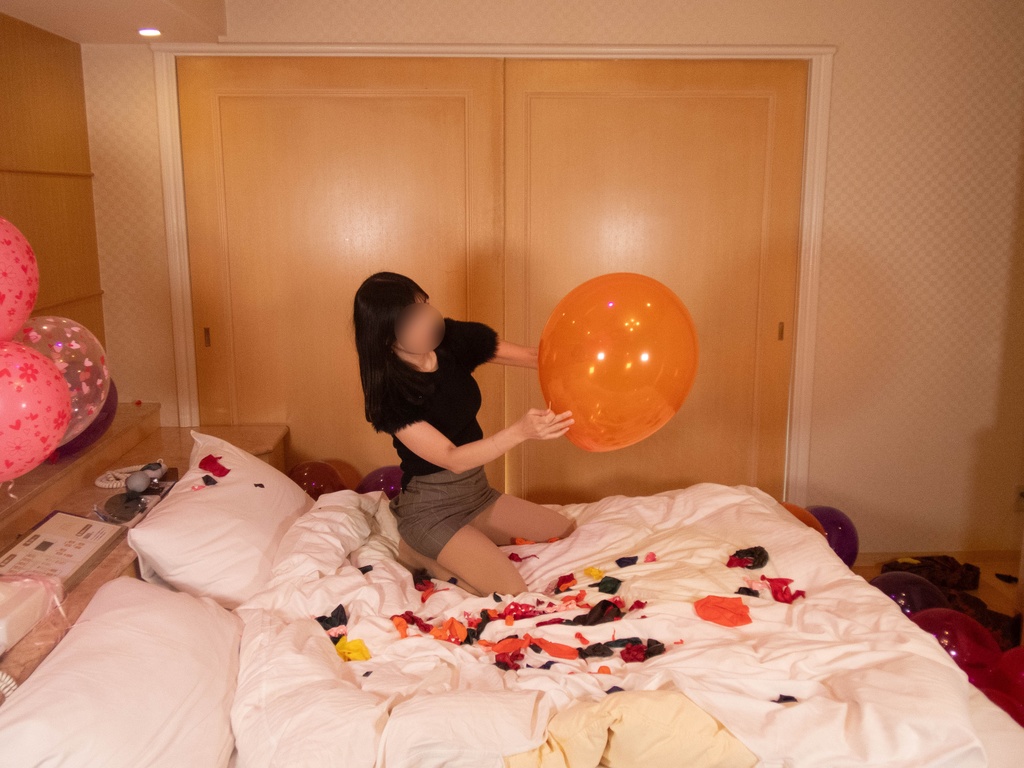 果歩さんの風船遊び