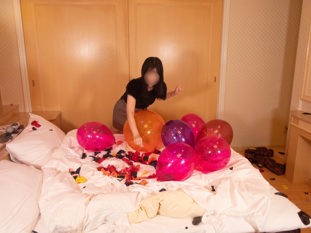 果歩さんの風船遊び