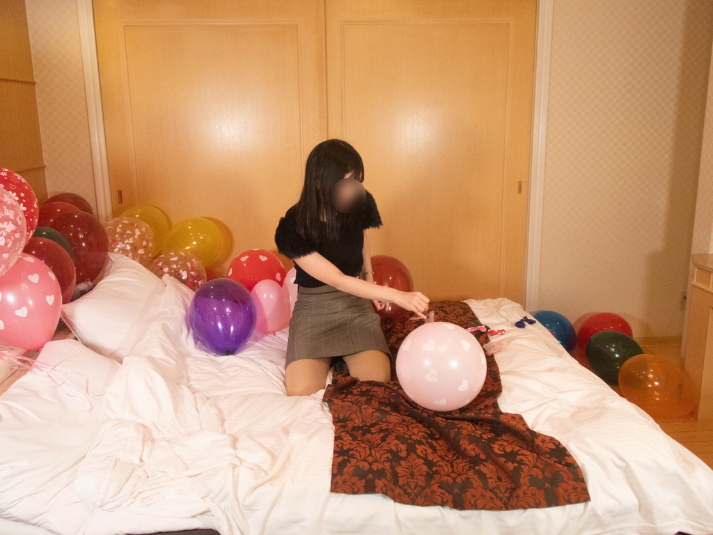 果歩さんの風船遊び