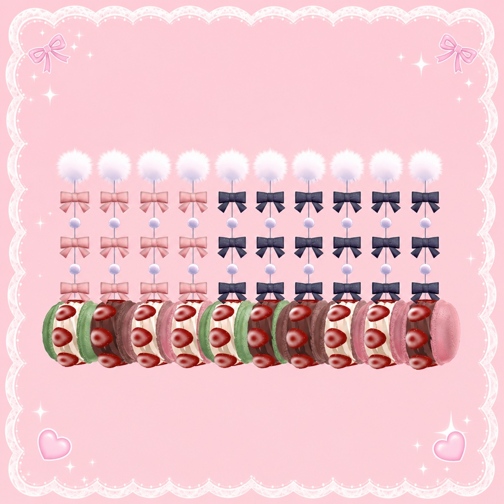 【15Avatar対応】♡揺れるマカロンピアス♡