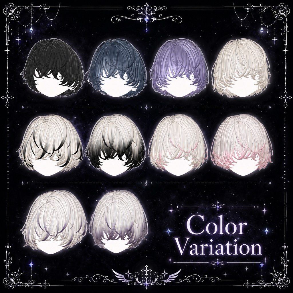 VRC Hair Free有 🌨Cloud Short🌨 8avatar対応