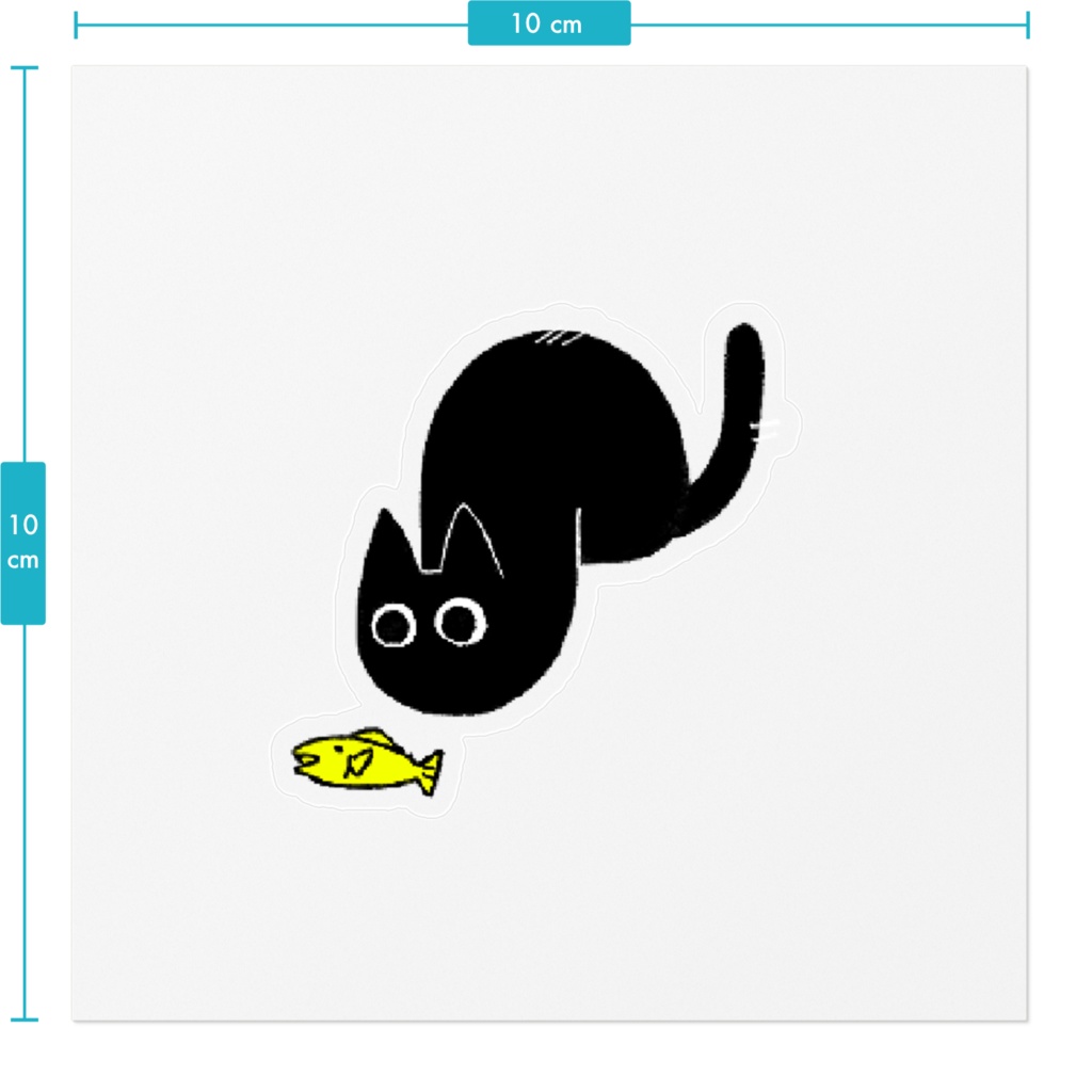 魚が気になるねこステッカー