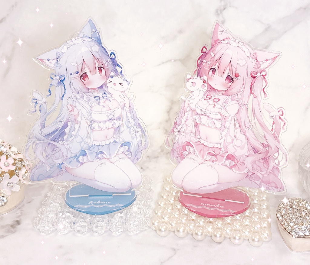 【受注生産】こぼねちゃん&みるくちゃんA5フレームアクリルスタンド