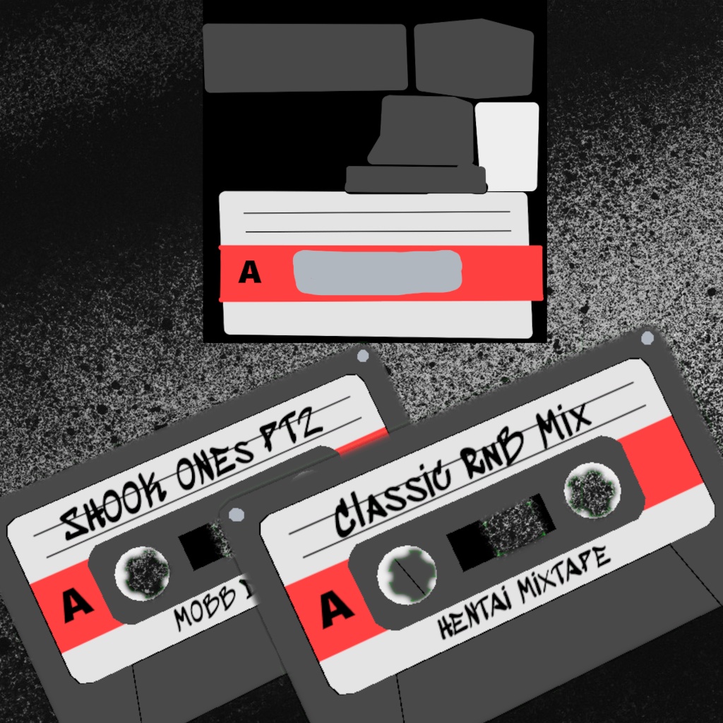 【無料】カセットテープ型ヘアークリップ【まめひなた用】