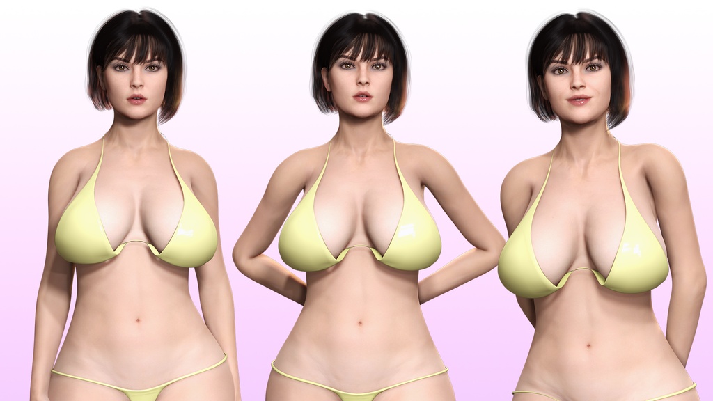 Rosalie Realistic Stylized Female Character Summer Pool Low-poly 3D model