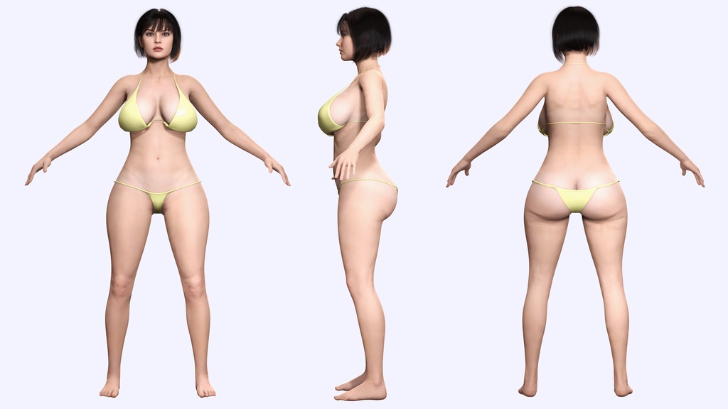 Rosalie Realistic Stylized Female Character Summer Pool Low-poly 3D model