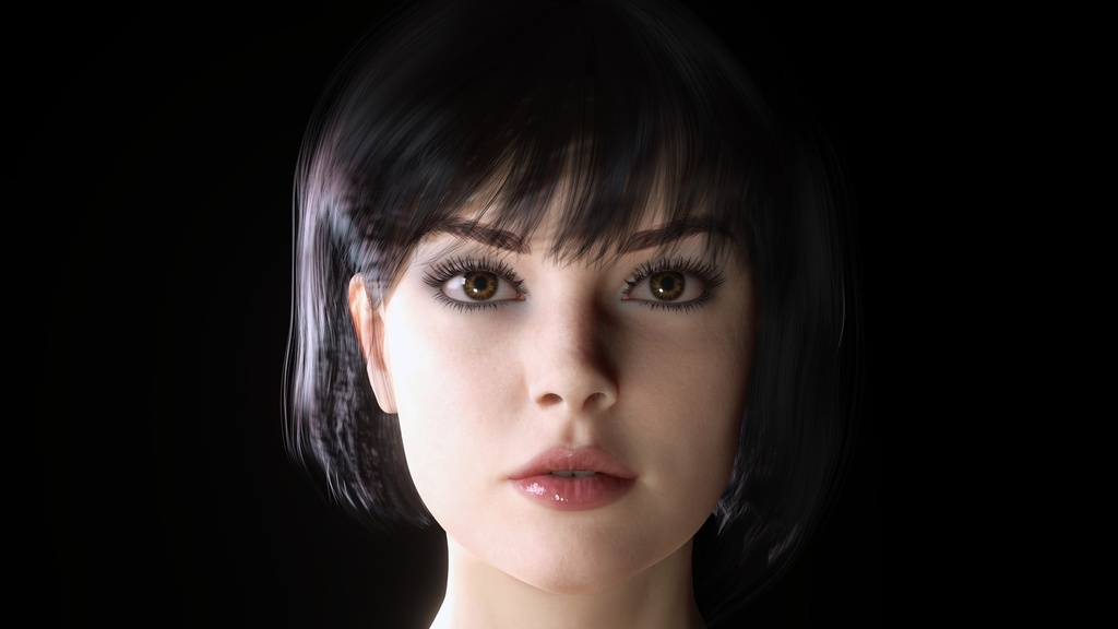 Rosalie Realistic Stylized Female Character Summer Pool Low-poly 3D model