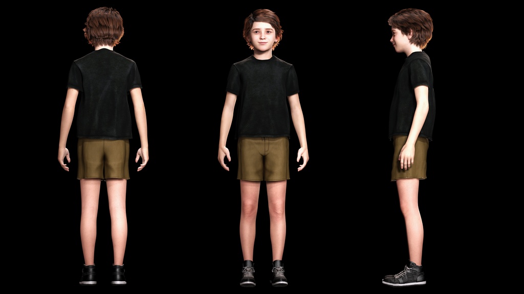 ゲーマー少年レオ - ゲーム・アニメーション制作向け3Dモデル