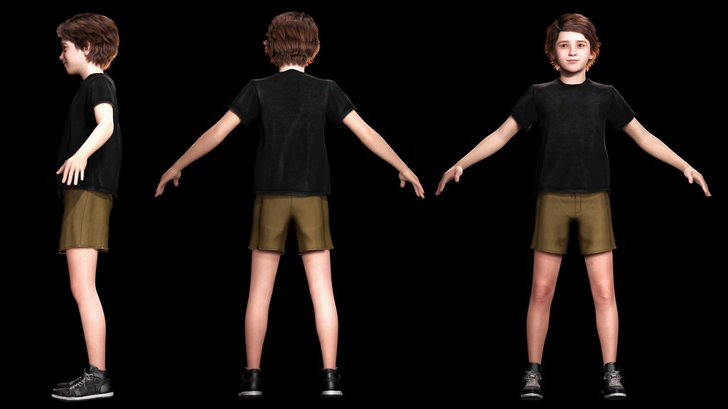 ゲーマー少年レオ - ゲーム・アニメーション制作向け3Dモデル