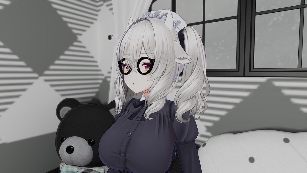 VRChat「全アバター向け」3Dモデル眼鏡 mod.102