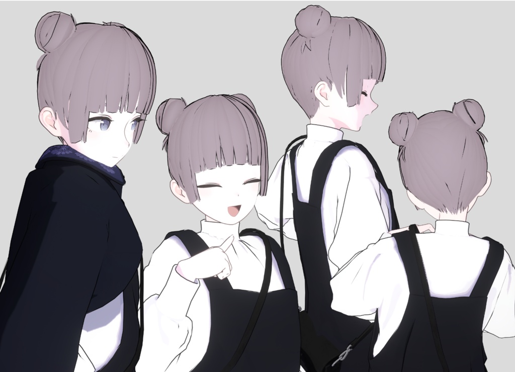 「Lapwing/Grus」対応髪型「Mochi Buns Hair」