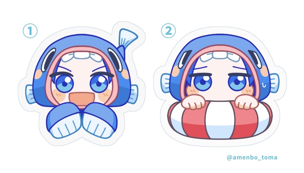あめんぼ家のおサカナつなぎたち　みまもりアクリルクリップ