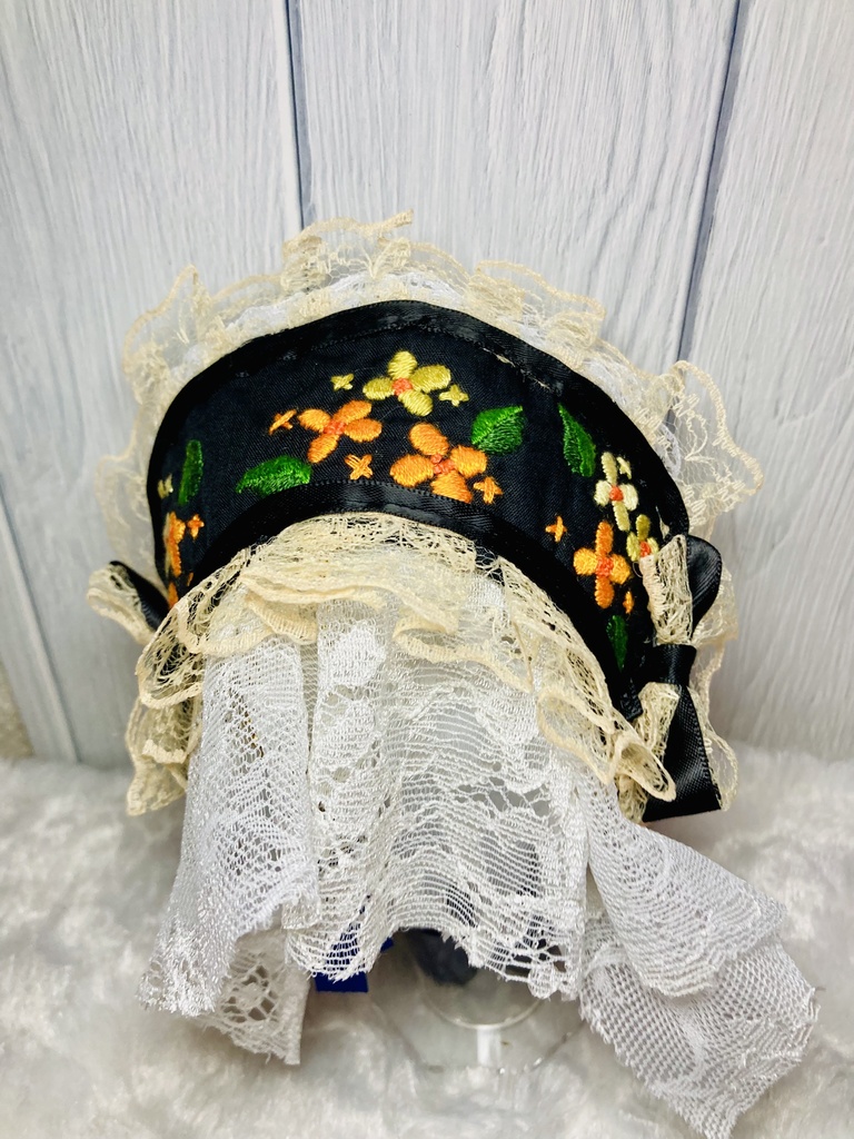 10cmぬいぐるみ用 金木犀刺繍ボンネット