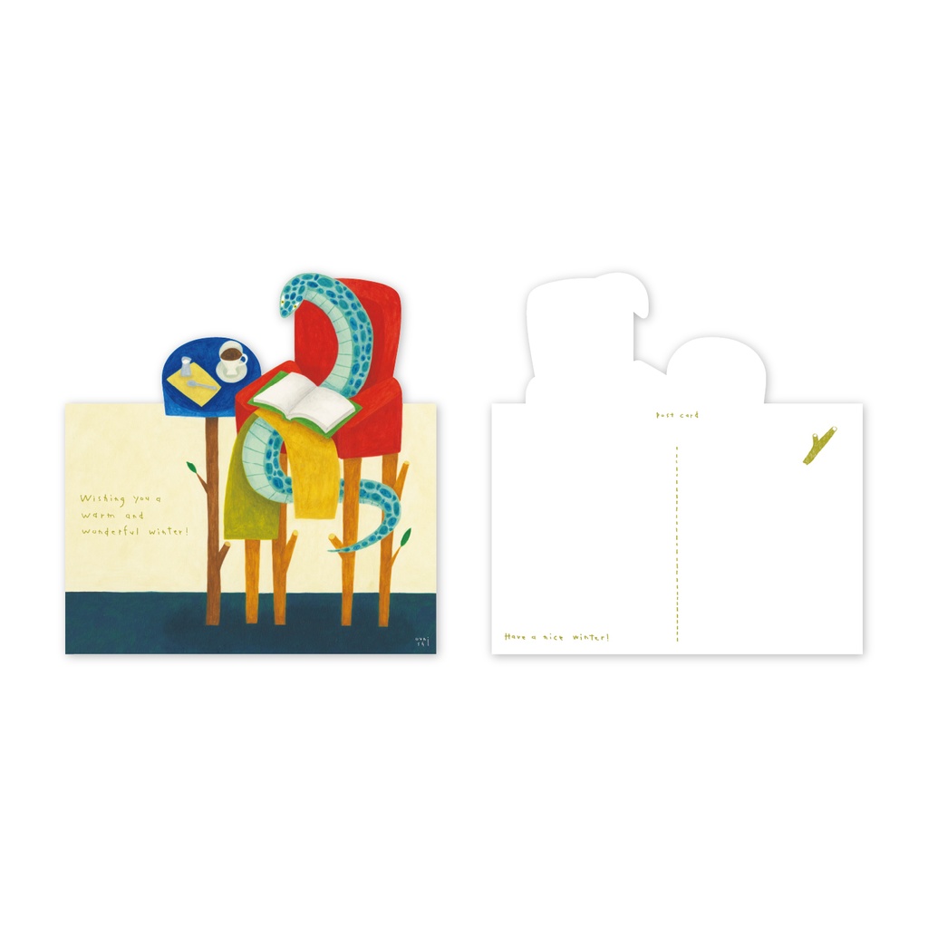 ポストカード - WINTER -『スネークさん 冬のお家タイム』