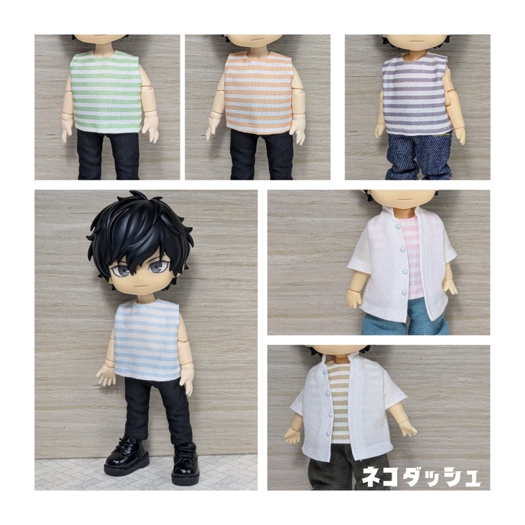 ボーダーノースリーブ　　　　　　【オビツ11　ねんどろいどどーる】