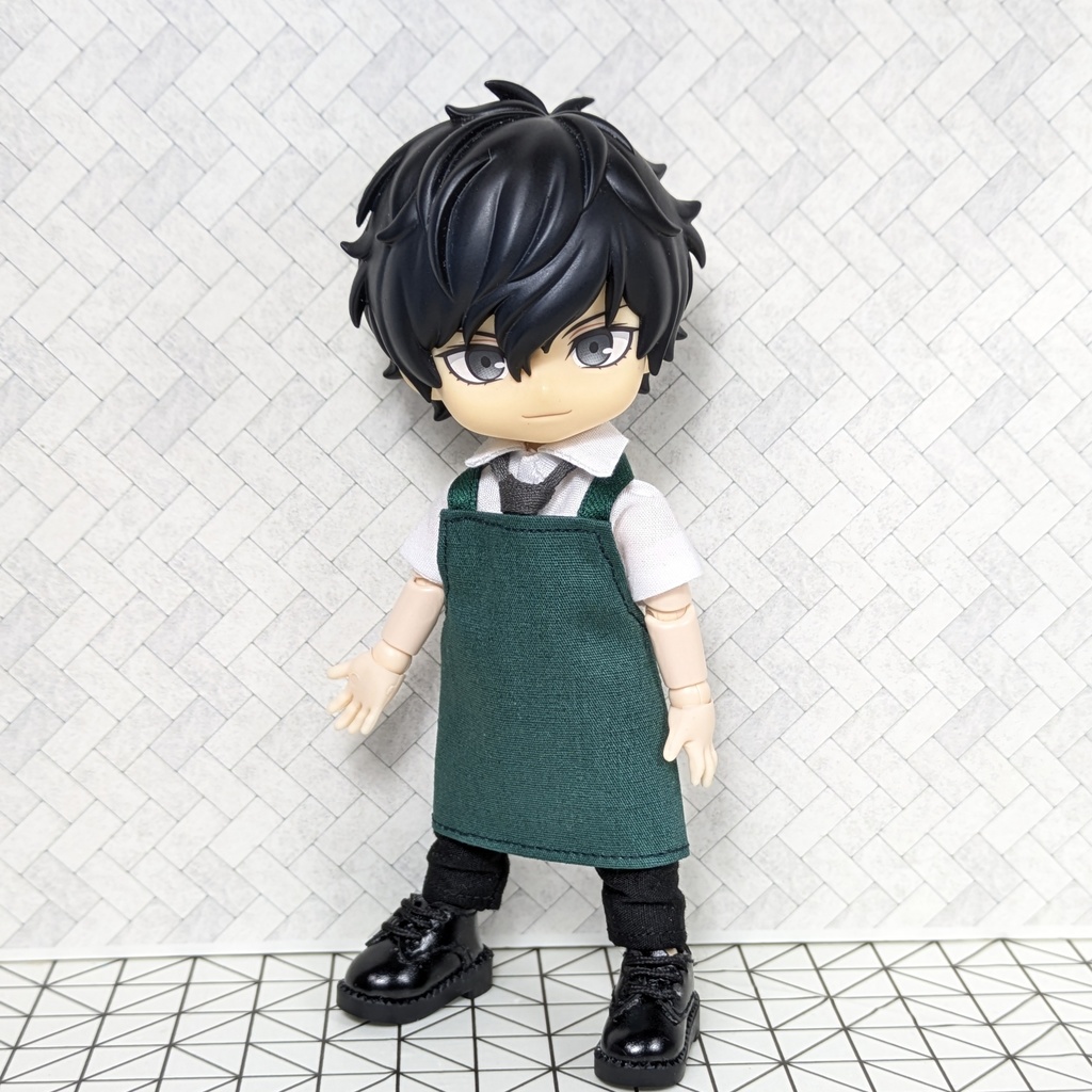 カフェエプロン　　　　　　　　　　　（グリーン）　　　　　　　　　　　　【オビツ11  ねんどろいどどーる】　　　　　　　　　　　　　　　　　　　　　　