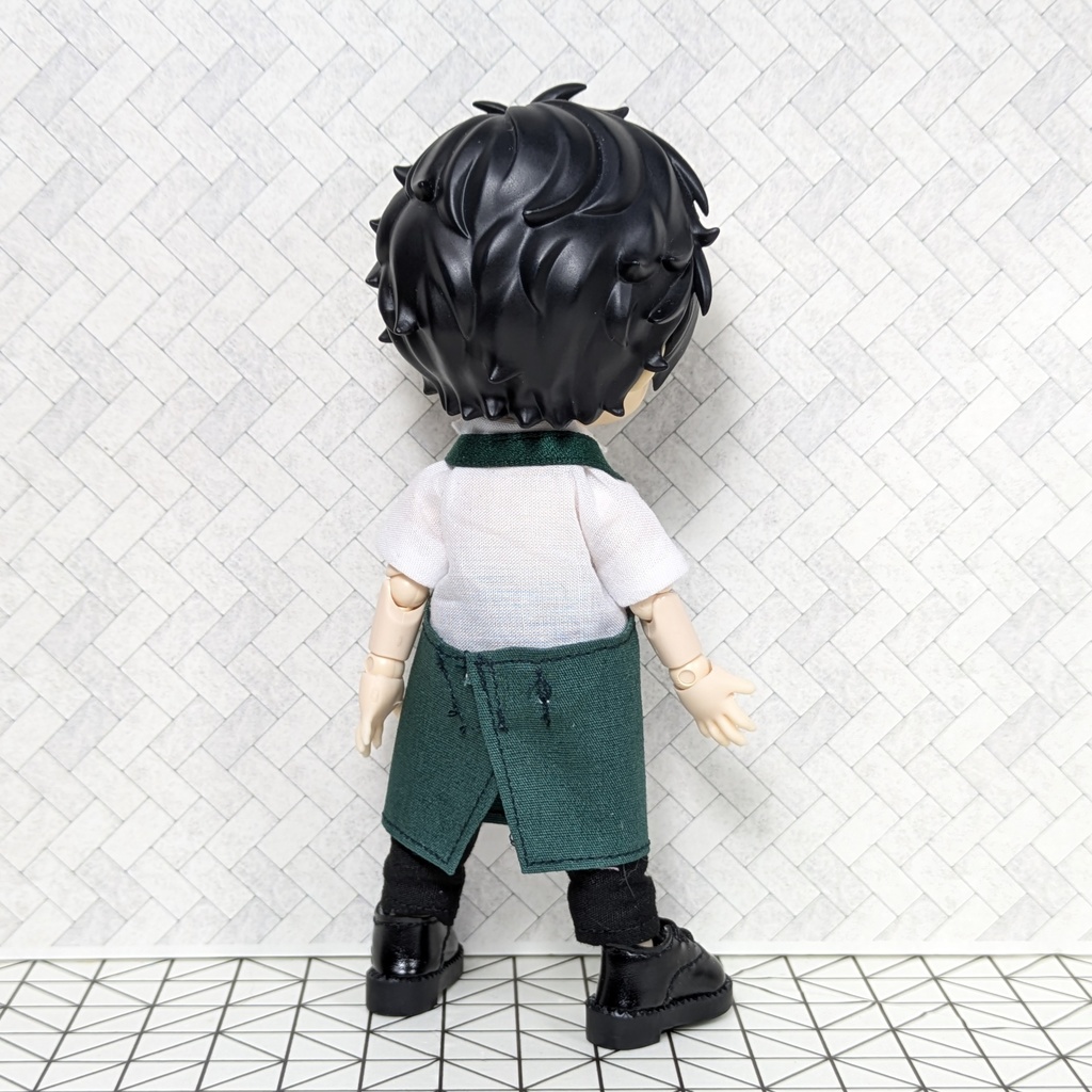 カフェエプロン　　　　　　　　　　　（グリーン）　　　　　　　　　　　　【オビツ11  ねんどろいどどーる】　　　　　　　　　　　　　　　　　　　　　　