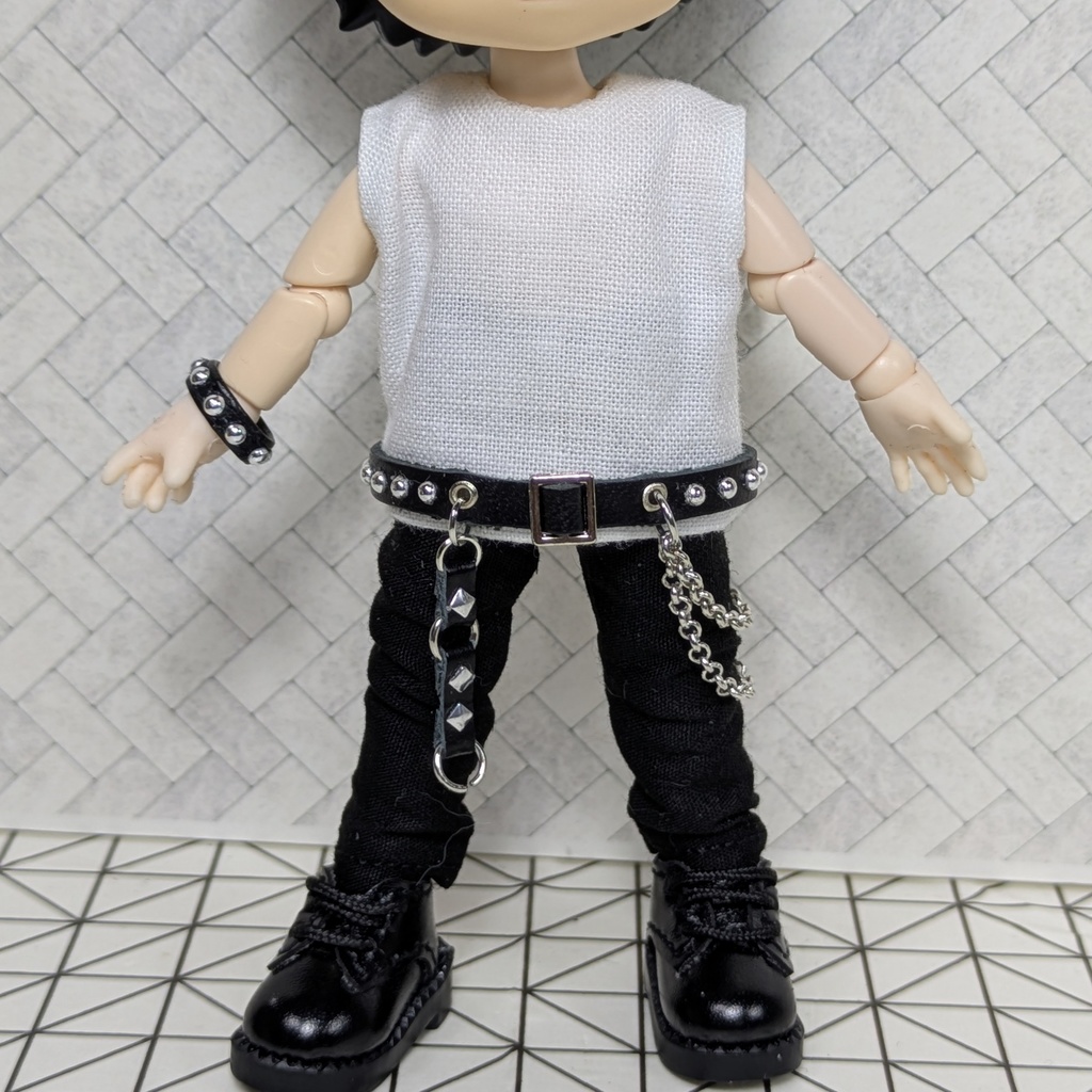 1/12サイズ【本革】　　　　　　　　　　　チェーン付ベルト【ねんどろいどどーる　オビツ11】