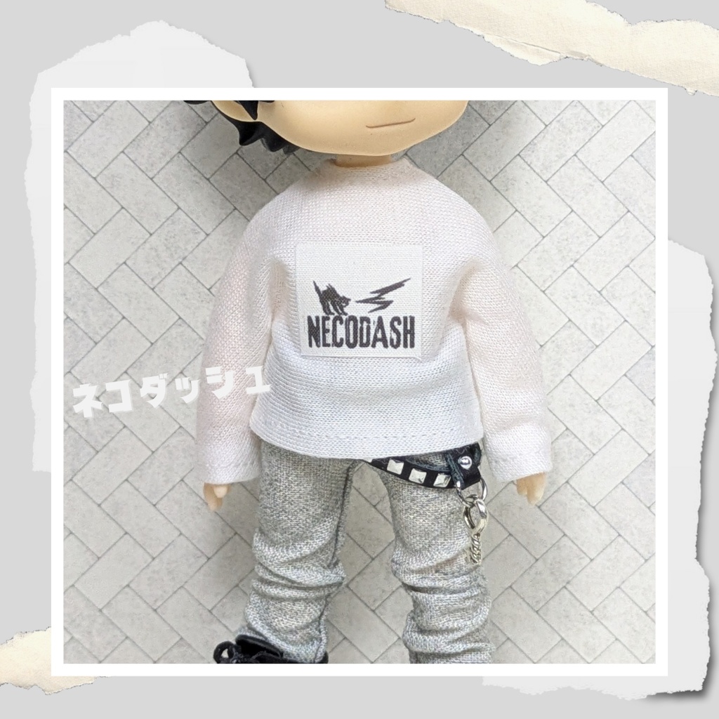 【ホワイト】長袖Ｔシャツ                【オビツ11　ねんどろいどどーる】