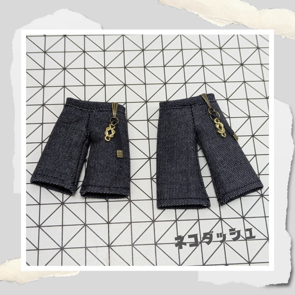 2月25日販売開始☆デニムワイドパンツ ☆ブラック☆ 【オビツ11 ねんどろいどどーる】