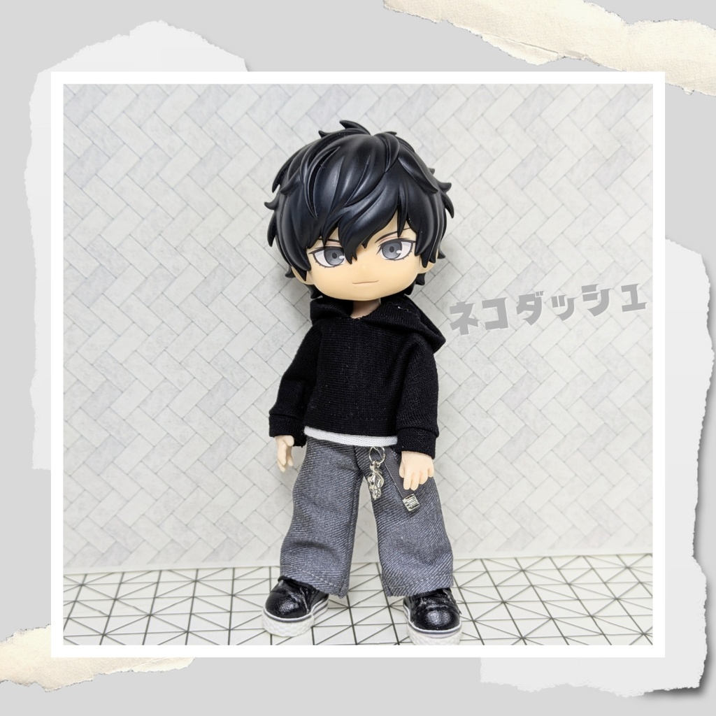 2月25日販売開始☆デニムワイドパンツ ☆グレー☆ 【オビツ11 ねんどろいどどーる】