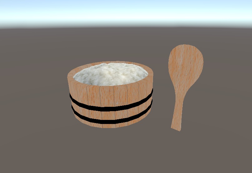 【VRC向け】おひつ(しゃもじ付き)