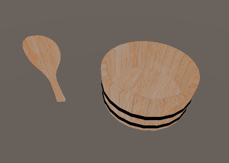 【VRC向け】おひつ(しゃもじ付き)