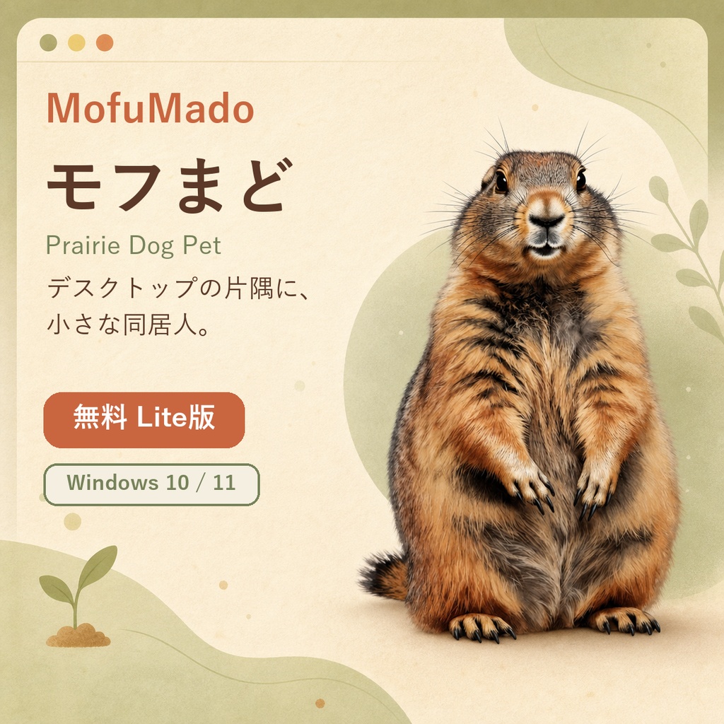 モフまど Prairie Dog Pet Lite版|デスクトップ鑑賞ペット