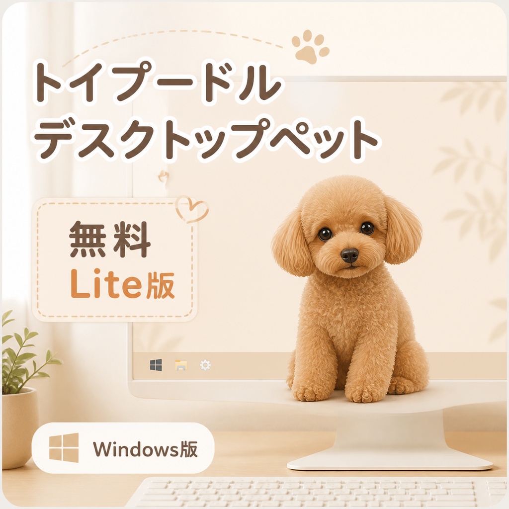 【無料・Windows】トイプードル デスクトップペット Lite版｜MofuMado