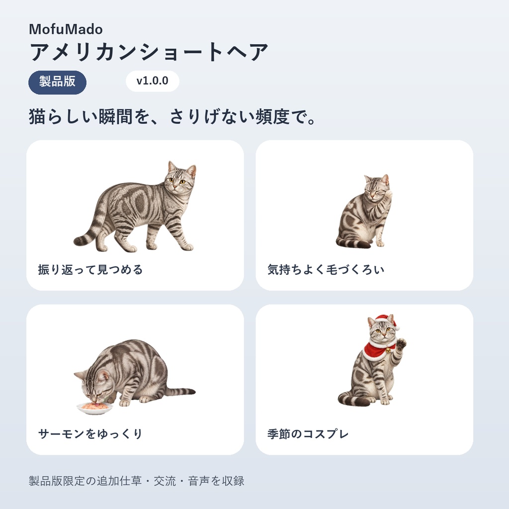 【Windows】アメリカンショートヘア デスクトップペット 製品版|複数起動・交流|MofuMado