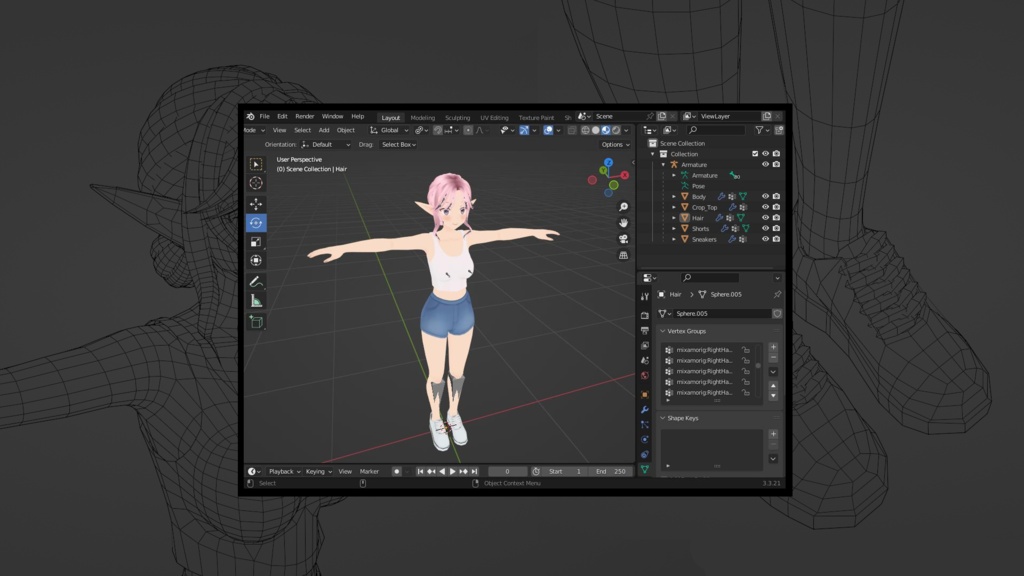 【リリース記念セール】【VRChat対応】オリジナル3Dモデル - Stylized Anime Character