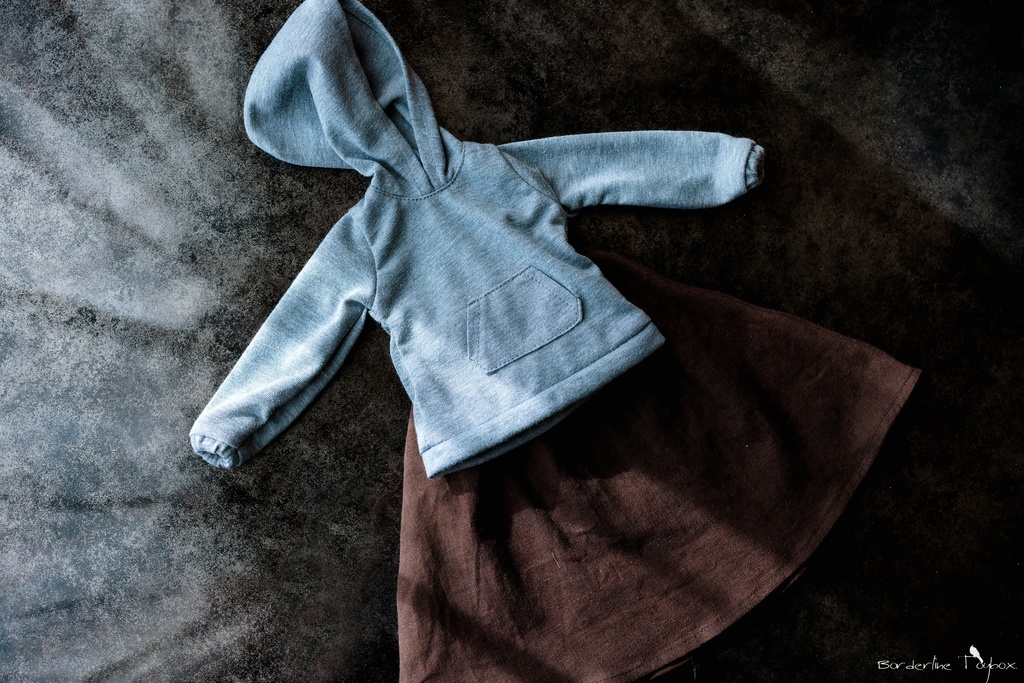 受注製作(5月発送予定):MDD用ラフシルエットロングパーカー&ウォーンインクローズスカート セット