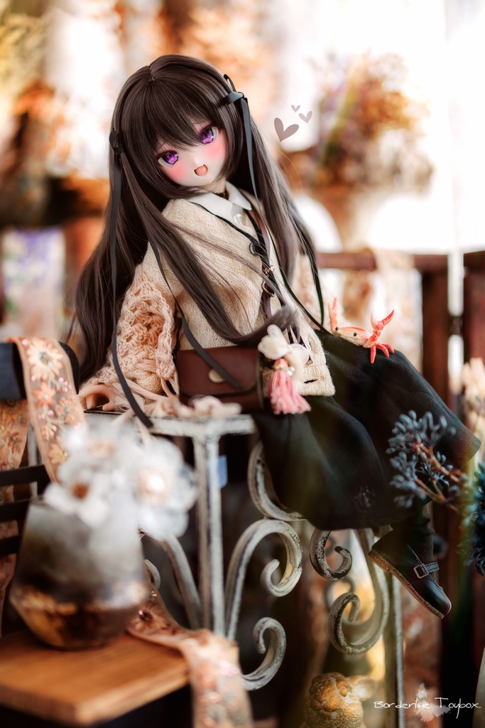 受注製作(5月発送予定):MDD用ルーズフィットエアリーニットカーディガン&フラフィーファブリックジャンパースカート&シェルボタンノースリーブホワイトシャツMC&ラインブレードブラックレースベルト セット Ver.スペリオル ワン ブラックマチュアード