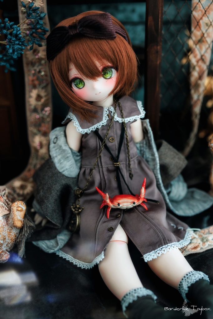 受注製作(5月発送予定):MDD用ボックスカラーワンピースMC&ワンボタンロングカーディガンⅡ セット