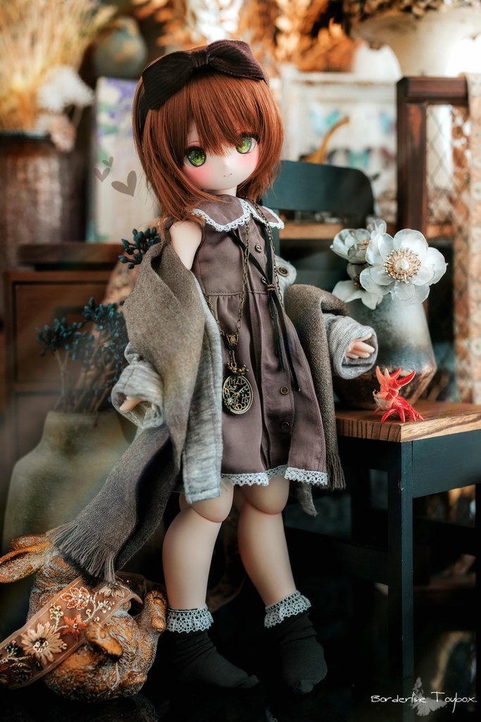 受注製作（5月発送予定）：MDD用ボックスカラーワンピースMC＆ワンボタンロングカーディガンⅡ セット