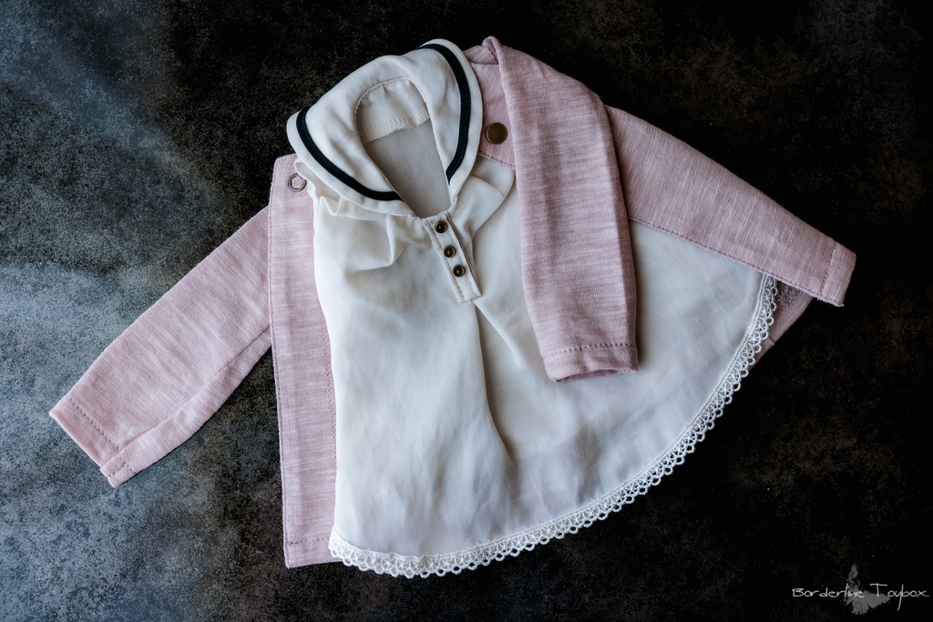 即納:MDD用セーラーノースリーブワンピース&ワンボタンロングカーディガン セット