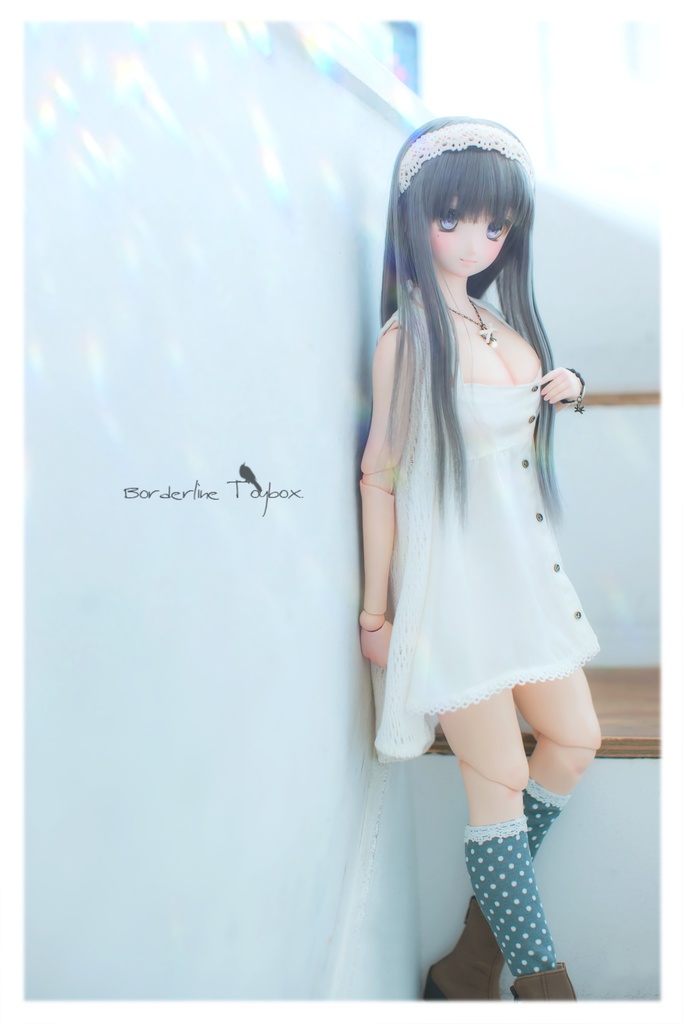 即納:DD&MDD用ランダムゲージレースカーディガン&フルフロントオープンワンピース セット
