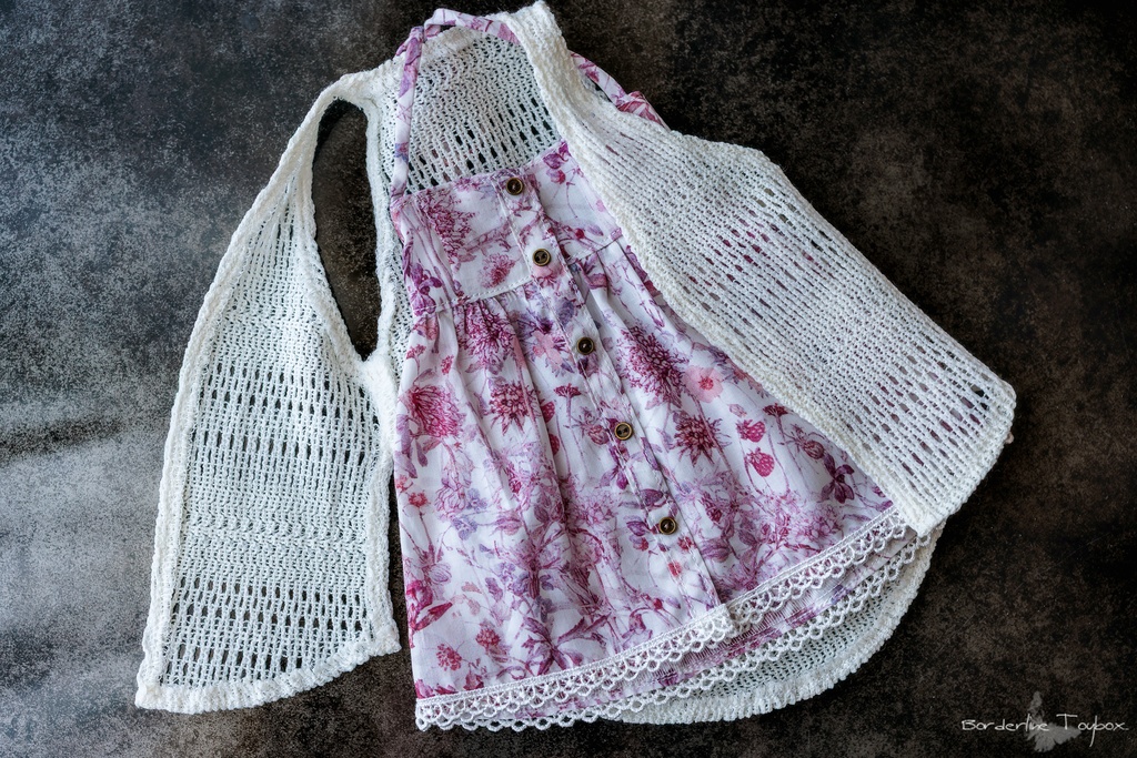 即納:DD&MDD用ランダムゲージレースカーディガン&フルフロントオープンワンピース セット