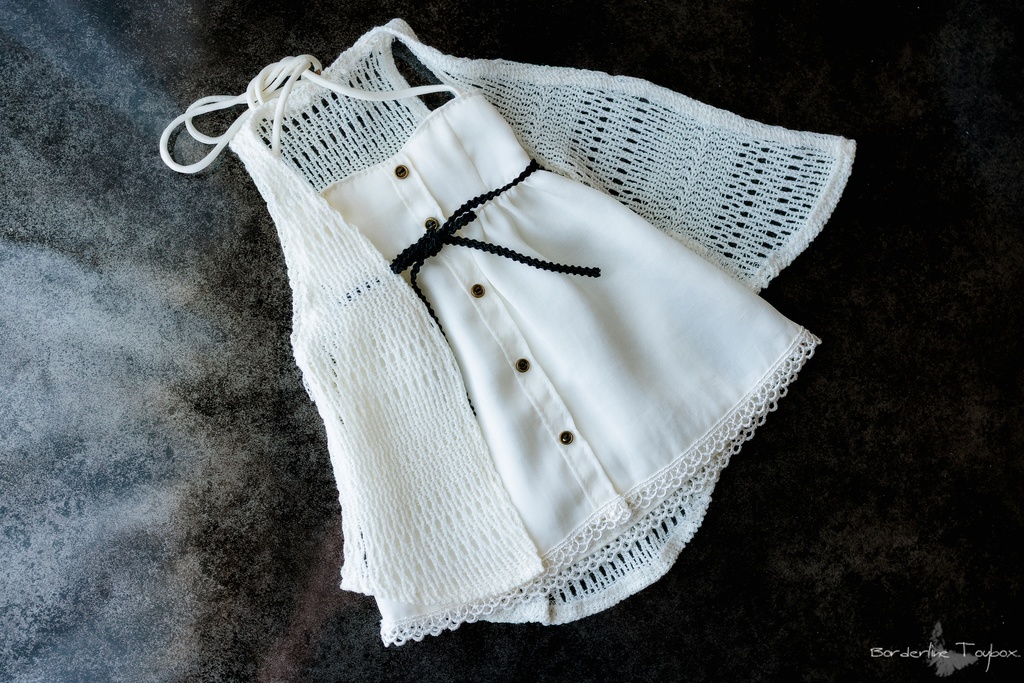 即納:DD&MDD用ランダムゲージレースカーディガン&フルフロントオープンワンピース セット