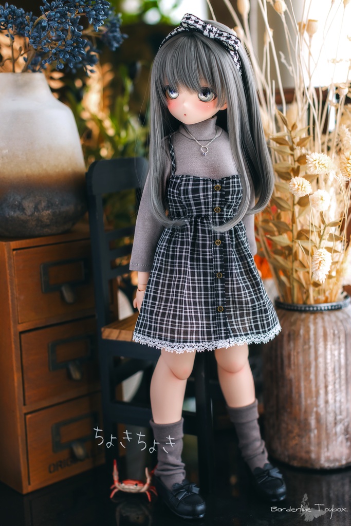 即納:MDD用ハイスムースタートルネックセーター&フルフロントオープンワンピース セット