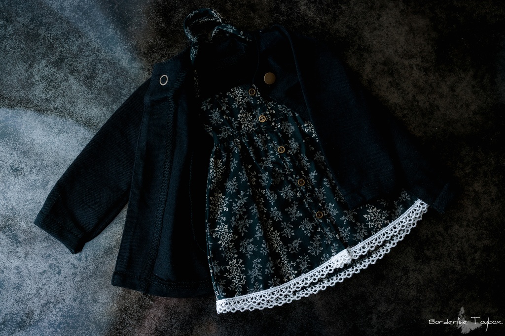 即納:ワンボタンロングカーディガン&アニバーサリーワンピース セット